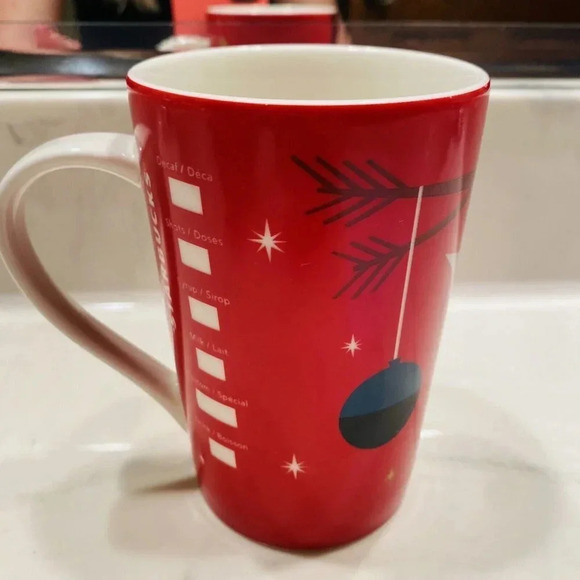 Starbucks 2012 Holiday Coffee Mug Tall Red Christmas Partridge Bird Tea Cup - Picture 4 of 7